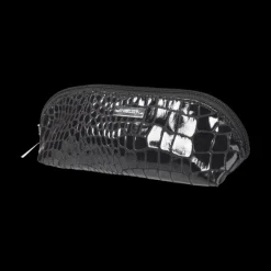 Makeup Pencil Case Snake Skin Pattern Black